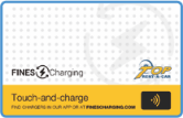 Fines Charging card for charging an electric car